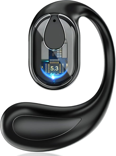 Open-Ear Wireless Headphones, Single Left Ear Bluetooth Headset, 30 Hours Playtime, Sports Earbud for Running & Driving