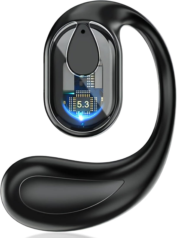 Open-Ear Wireless Headphones, Single Left Ear Bluetooth Headset, 30 Hours Playtime, Sports Earbud for Running & Driving