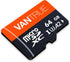 Vantrue 64GB microSD Card with Adapter, U3 UHS-I High Speed SD Card for Dash Cams & Home Security System Video Cameras