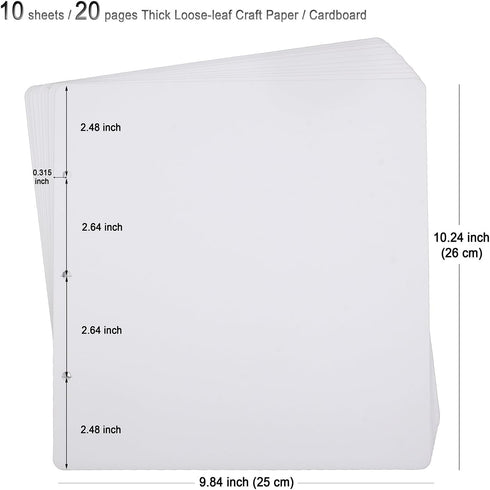 Double Sided Scrapbooking Refill Pages, 10 Sheets, 9.84x10.24" No Acid Thick Craft Paper for ALL ADVcer 10x10 inch