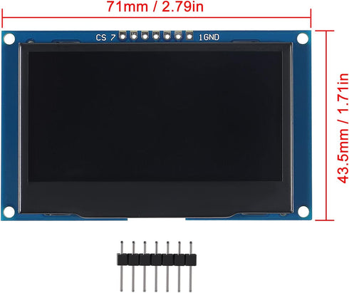 DWEII 2.4" 2.42 inch 128x64 SSD1309 7 I2C R3 OLED LCD Display Module Pin SPI/IIC Serial Interface for Arduino UNO DIY