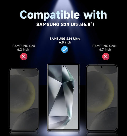 MAGIC JOHN 2 Pack for Samsung Galaxy S24 Ultra Privacy Glass Screen Protector 6.8 inch, Anti-spy Tempered Glass Film, Auto Dust-Elimination Installation, Bubble Free, Case Friendly