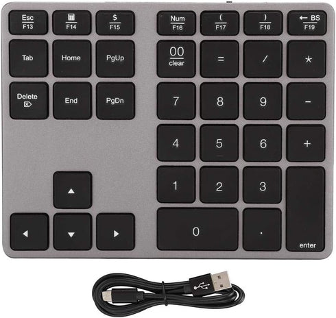 Bluetooth Numeric Keypad, 35 Keys Ultra Thin Number Pad, Bluetooth 5.0 Rechargeable for Tablet, Windows,