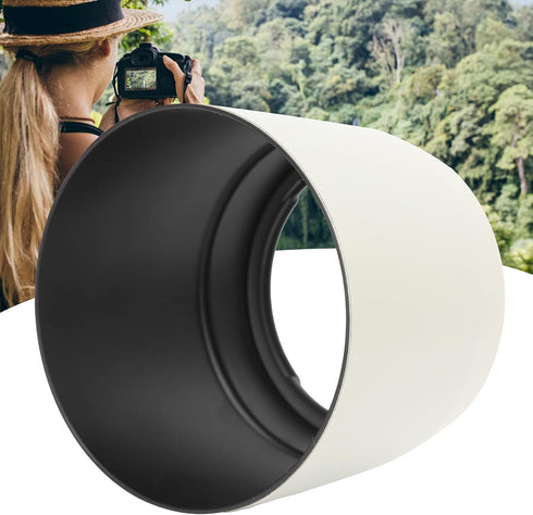 Zyyini ET-83C Lens Hood, ABS White Reversible Camera Lens Shade for EF 100-400mm f/4.5-5.6L is USM Lens