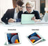 DTTO for iPad 9th/8th/7th Generation 10.2 inch Case, Premium Silk Pattern Slim Trifold Stand Cover - Matcha Green