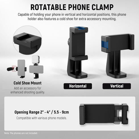 NEEWER Camera Slider Dolly with Ball Head & Phone Clamp, 4 Wheeled Tabletop Dolly for DSLR and Smartphones