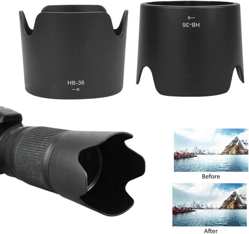 Camera Lens Hood, HB-36 Plastic for AF S VR Zoom-Nikkor 70-300mm F 4.5-5.6G IF ED