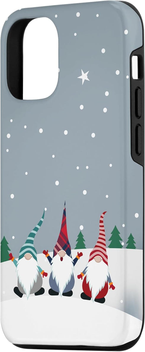 Christmas Gnomes Plaid Stripes Pattern Case for iPhone 12/12 Pro - Holidays Snow Winter