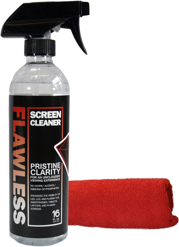 Flawless Screen Cleaner Spray with Microfiber Cleaning Cloth for LCD, LED Displays on