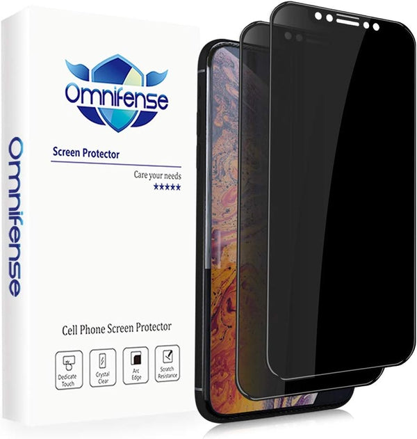 4-Way 360° Privacy Tempered Glass Screen Protector for iPhone 11/XR, 9H Scratch Resistant, Anti-Spy, 2 Pack.