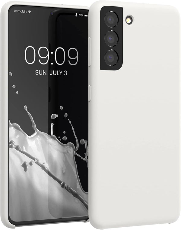 kwmobile Case for Samsung Galaxy S21 - TPU Silicone Phone Cover with Soft Finish, White Matte