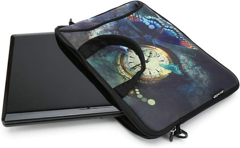 RICHEN 10 inch Messenger Bag Sleeve with Handle, Accessory Pocket for 7 to 10-Inch Laptops/Notebooks (Clock & Butterfly)