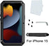 Marrkey 15 Case,360 Compatiable with iPhone Full Body Protective Cover Heavy Duty Shockproof Tough Armour Aluminum
