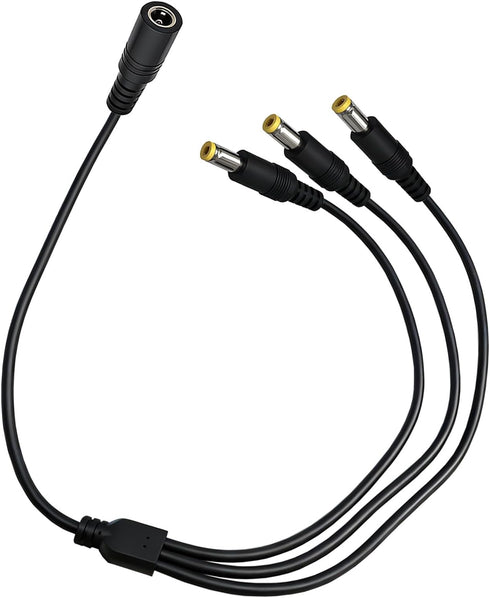 GGIPOWY DC Power Splitter Cable 5.5x2.5mm 3-Pack, 1 to 3 Way 18AWG 12V/24V