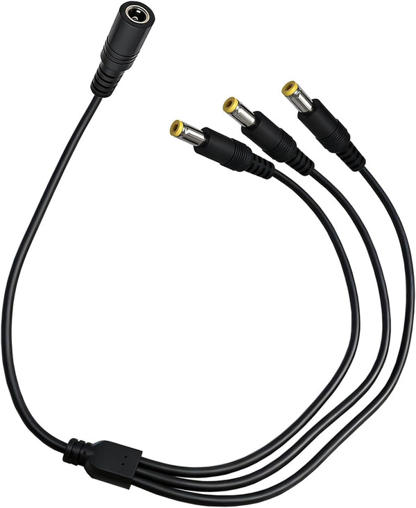 GGIPOWY DC Power Splitter Cable 5.5x2.5mm 3-Pack, 1 to 3 Way 18AWG 12V/24V