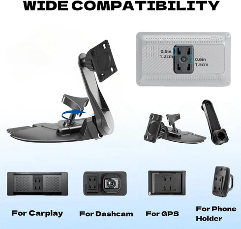 Epronic 360 7" 9" 10.26" Extended Arm CD Slot Mount for CarPlay Screen Adjustable Rotating Universal Head Compatible