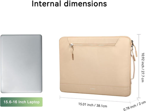 LANDICI 360° Protective Laptop Sleeve Case 15.6 16 Inch with Handle, Waterproof Slim Cover Bag for MacBook Pro 16,