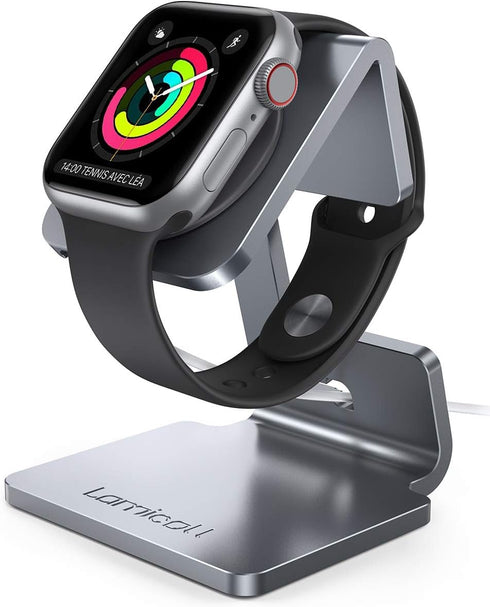 Lamicall Stand Suit for Apple Watch - Charging Dock Station Compatible with Apple Watch Series 7/SE, Grey