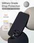 GOODVISH Silicone Case for iPhone 15 Pro, Enhanced Camera Protection, with 2 Screen Protectors, 6.1 inch, Black