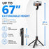 JIUHCORY 67" Detachable Phone Tripod Selfie Stick, Extendable Portable Cell Phone Stable Camera Easy Selfie Tripod