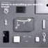Travel Case Carry Pouch Electronic Accessories Organizer, Portable Waterproof Double Layers Storage Bag, Grey