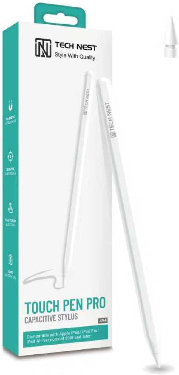 TECH NEST Stylus Pen for iPad (2018-2025) - Fast Charge, Tilt Sensitivity, Palm Rejection,