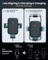 APPS2Car Dual Coil Wireless Car Charger Auto Clamping 15W Cup Holder Phone Mount for iPhone 16 15 14 13 Samsung
