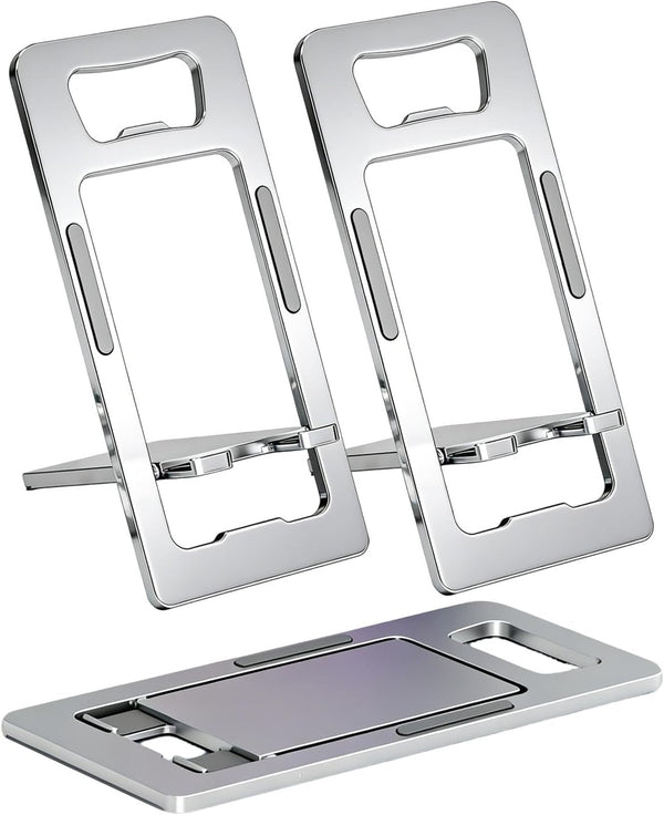 CEFOJQAO Foldable Cell Phone Stand for Desk 2-Pack, Portable Cell Phone Folding Stand