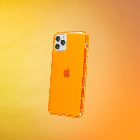 SteepLab Neon Highlighter Case for iPhone, Grippy Jelly Case with Protective Air Pockets in Intense Bright Orange