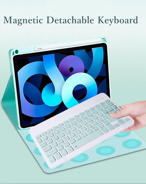 iPad Pro 11 inch M4 Keyboard Case with Mouse, Magnetically Detachable Color Keyboard Case, Yellow
