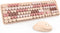 KOOTOP Wireless Keyboard and Mouse, 2.4G Cute Keyboard with Retro Round Keycap for PC, Mac, Laptop, Tablet (Milk Tea)