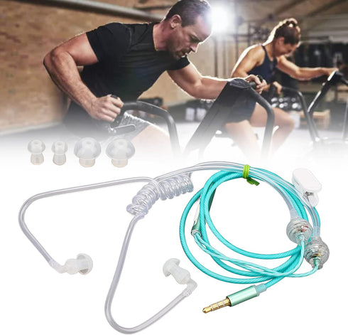 Yunseity Air Tube Headphones - Universal 3.5mm Bilateral Air Tube Earbuds with Noise Cancellation, Green