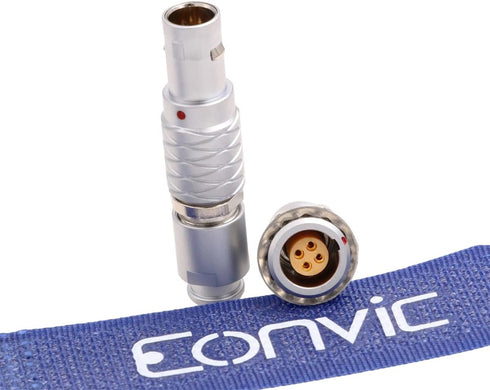 Eonvic 0B 4 Pin Aviation Connector, Push Pull Circular Connector Plug for Arri LBUS FIZ MDR Wireless Focus (4 Pin, Egg