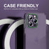 Choiche Bling Camera Lens Protector for iPhone 14 Pro/Pro Max, 9H Tempered Glass, Glitter-Purple, Metal Ring Decor.