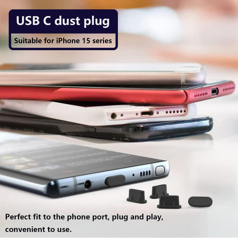 USB C Dust Plug, USB C Port Cover, Compatible with iPhone 15, Galaxy S24-S20, Pixel, MacBook, iPad, Switch & All Type-C