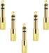 Updated Version 5-Pack Stereo Audio Adapter, 6.35mm (1/4 inch) Male to 3.5mm (1/8 inch) Female Headphone Jack