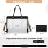 LOVEVOOK Laptop Bag for Women, 15.6 inch Canvas Tote Bag, Large Capacity Work Bag with Clutch Purse, Casual Handbag