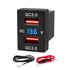 Anina Dual USB Charger Port for Toyota, 12V/24V 18W Quick Charger Socket Adapter with Digital Voltmeter Blue LED Light,