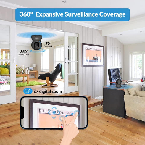 Foscam 5MP WiFi Pet Cameras - 2.4GHz Indoor Baby Monitor with 360° Pan Tilt, Night Vision, AI Human Detection