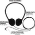 Maeline Bulk Headphones with 3.5 mm Headphone Plug - 20 Pack - Black