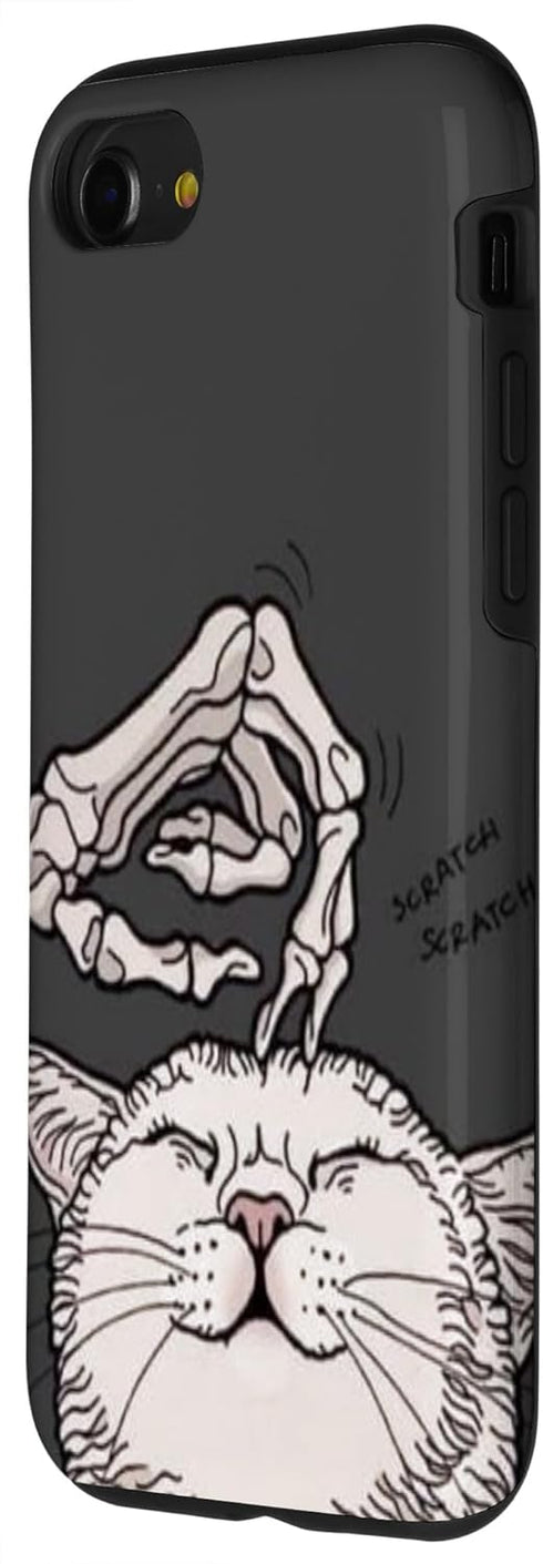 iPhone SE (2020) / 7 / 8 Cute Skeleton Scratching Cat Halloween Aesthetic Gothic Art Case