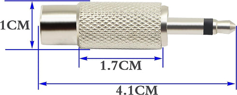 zdyCGTime RCA to 3.5MM Audio TS Adapter, 3.5mm 1/8" Mono Plug Male to RCA Female Jack Connector (Silver, 2 Packs)