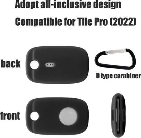Compatible for Tile Pro (2022) Case 2-Pack. Powerful Bluetooth Tracker Holder with Keychain, Keys Finder & Item Locator for Keys, Bags,Cat Dog Collar Holder