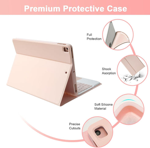 SOPPY Keyboard Case with Touchpad for iPad, Bluetooth Keyboard for iPad 9th/8th/7th Generation 10.2 inch, iPad Air 3,