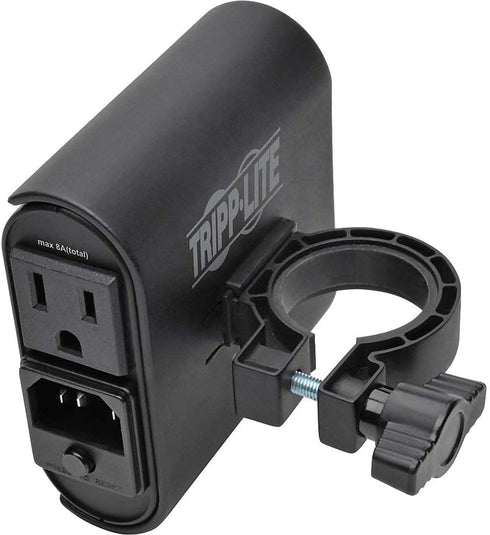 Tripp Lite AC/USB Charging Clip for Display Mounts with 2 USB Ports & 2 NEMA 5-15R Outlets, 6ft Power Cord (Black)
