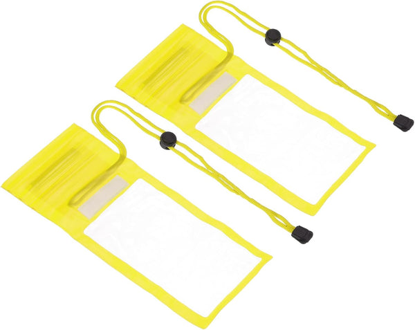 PATIKIL Waterproof Phone Pouch, 2 Pack Universal Lanyard Dry Bag for Beach Swimming Pool, Yellow