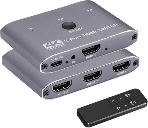 Anber-Tech HDMI Switch 4K@60Hz, 3 Port HDMI Switch 3 in 1 Out with