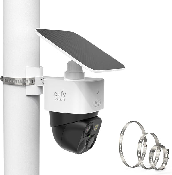 Outdoor Pole Mount for eufy Solocam S340, No Drill Mount, White, 1 Pack