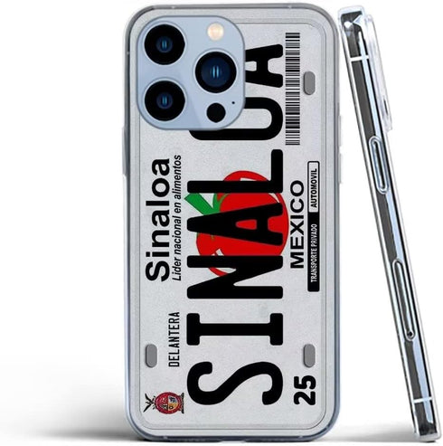 Phone Case Compatible with iPhone 15 Pro Max Sinaloa Cool License Plate TPU Shockproof Protective Soft Pure Clear Silicone Phone Cover