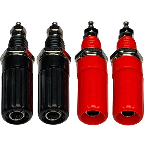 CESS Amplifier Terminal Connector Binding Post, Banana Plug Jack Socket Panel/Chassis Mount Connectors (4 Pack)